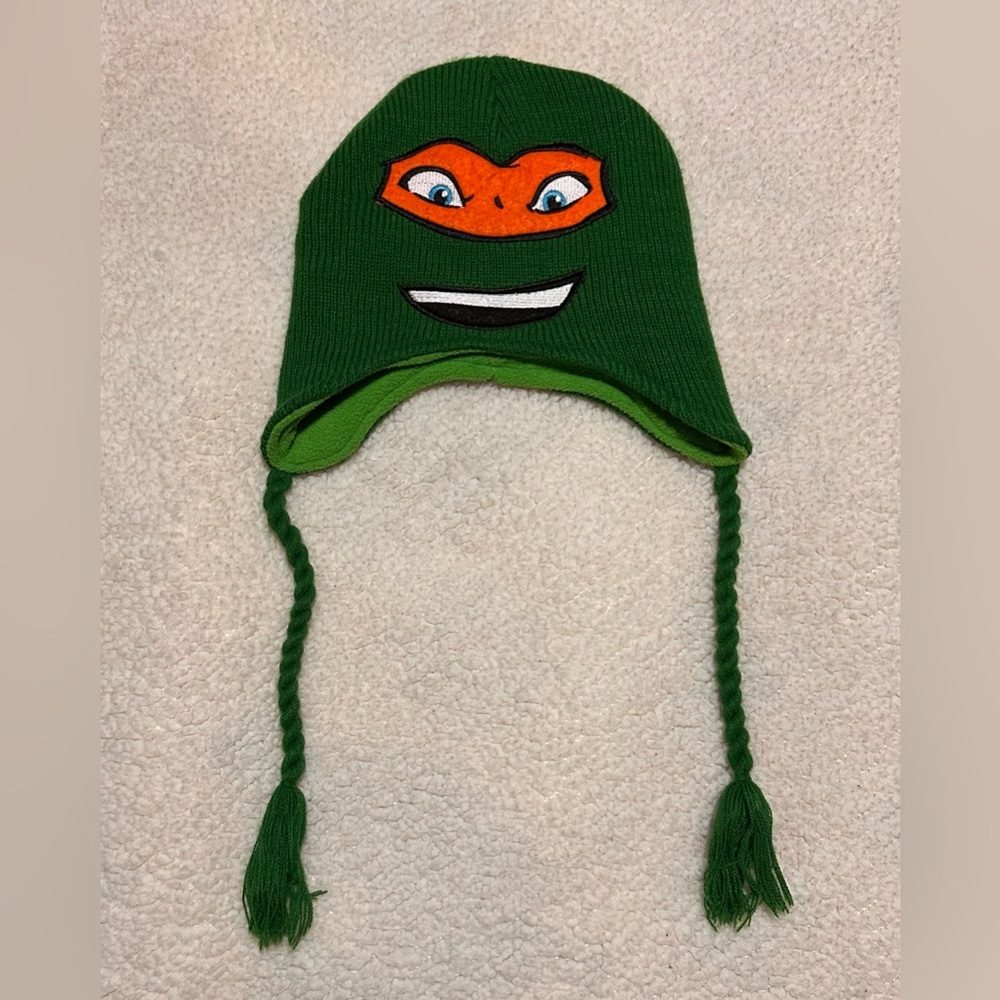 C Kids Mikey Michelangelo TMNT teenage mutant ninja turtle beanie winter hat OS